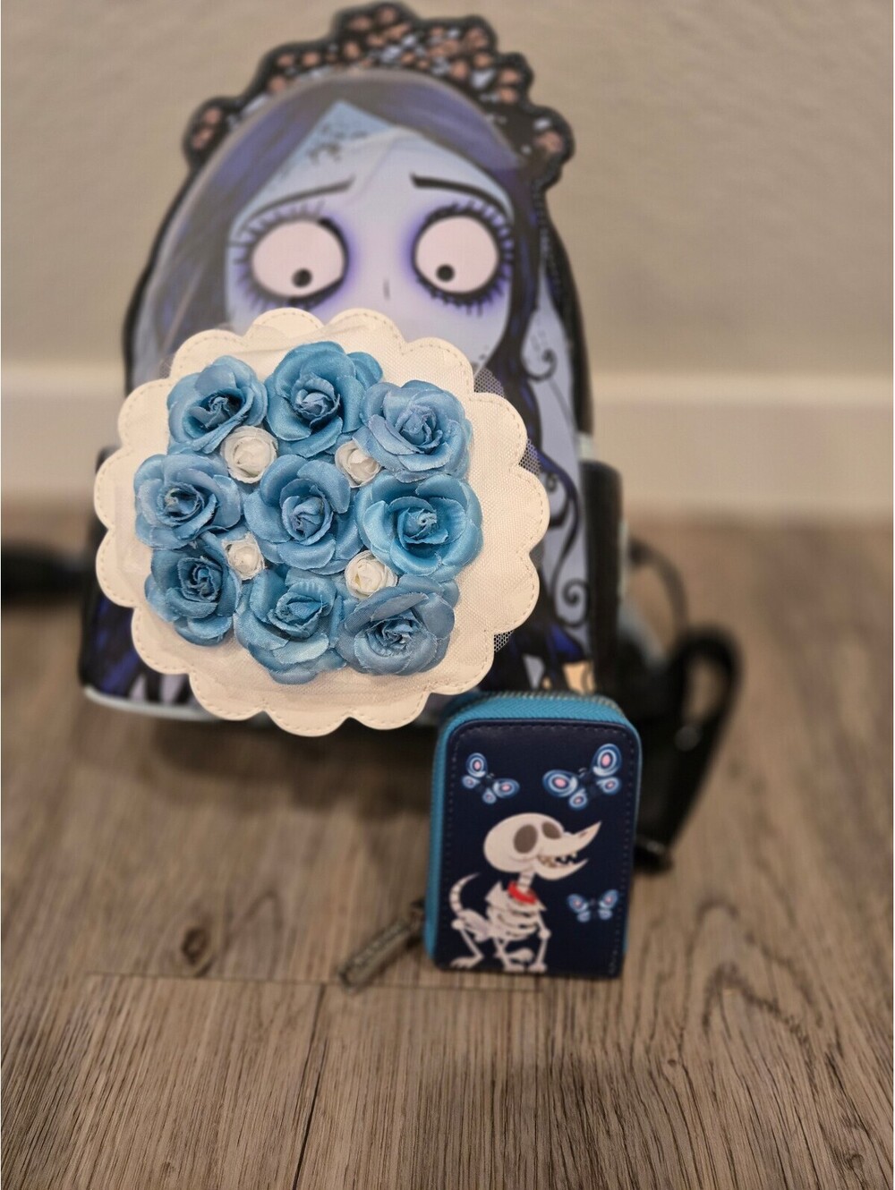 Corpse Bride Backpack with Blue Roses - Picture 2 of 8